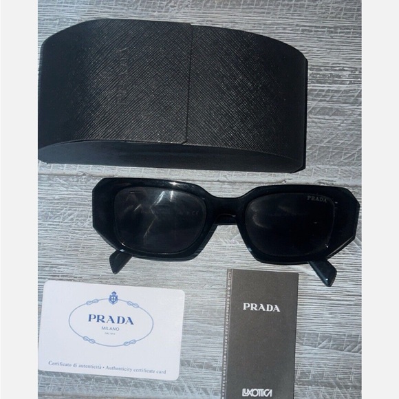 Prada PR17WS 1AB5S049 Women's Sunglasses 49 mm Black / Dark Grey Lens - Picture 3 of 4